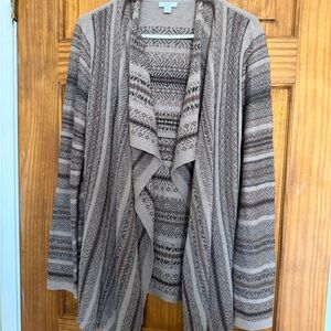 J. Jill Taupe Patterned Women's Cardigan